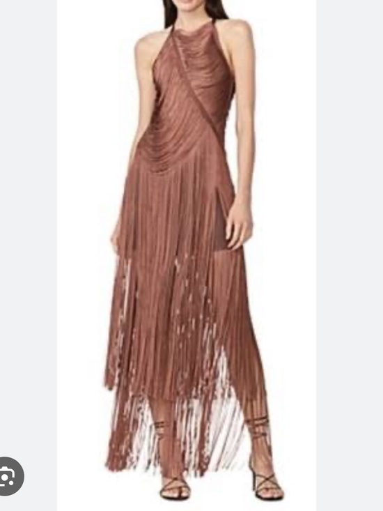 Herve Leger Dresses & Skirts - Herve Leger Copper Fringe Maxi Dress